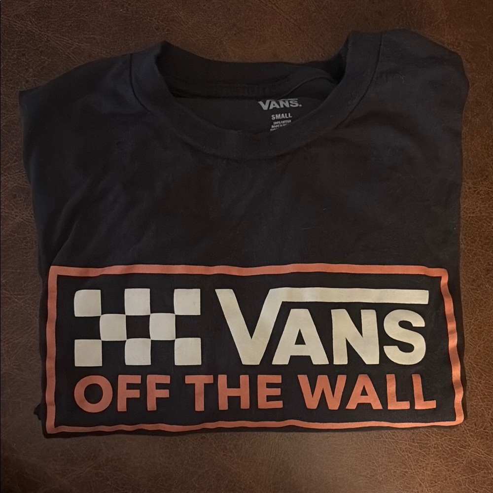 Vans Classic Retro Black T-Shirt with Orange Logo